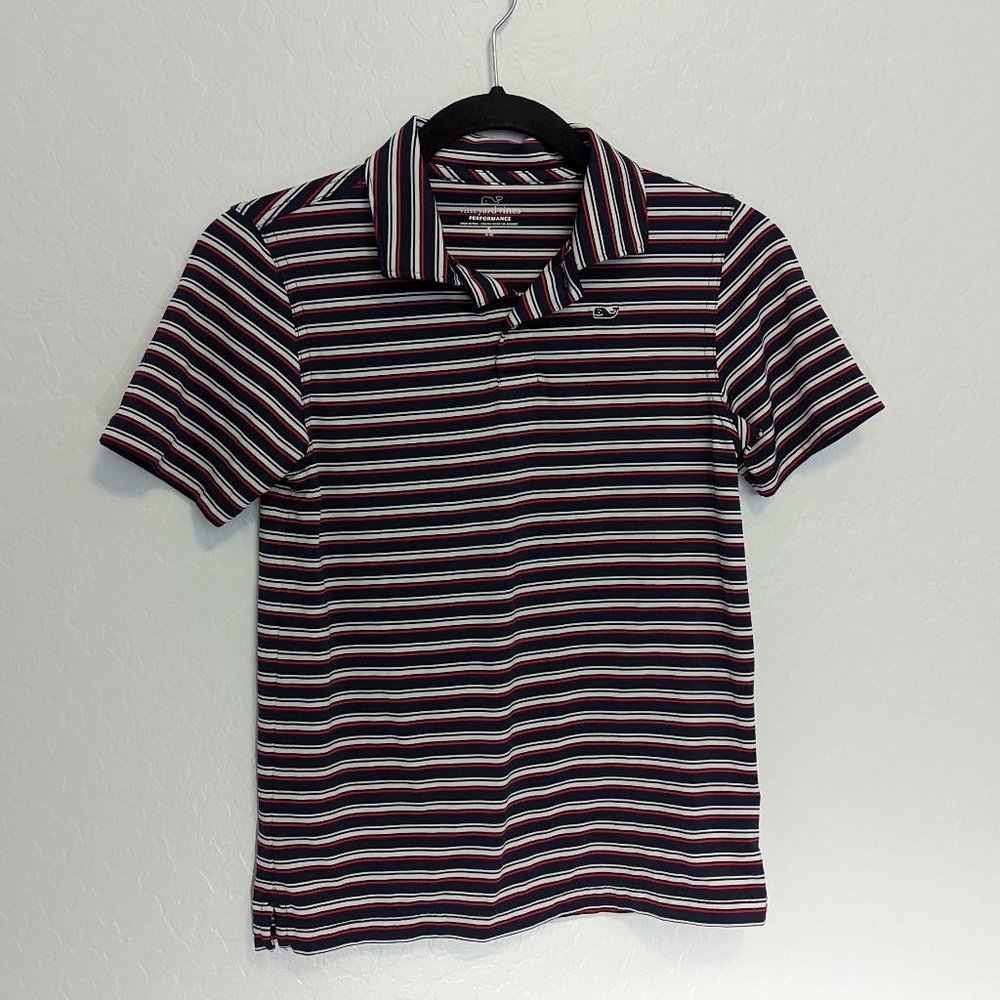Vineyard Vines Boys Performance Tri-Color Polo - Size S